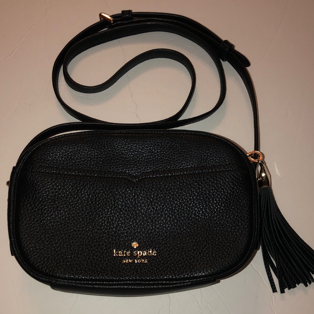 Kate Spade Kourtney Leather Camera Bag BLACK - WKRU6817